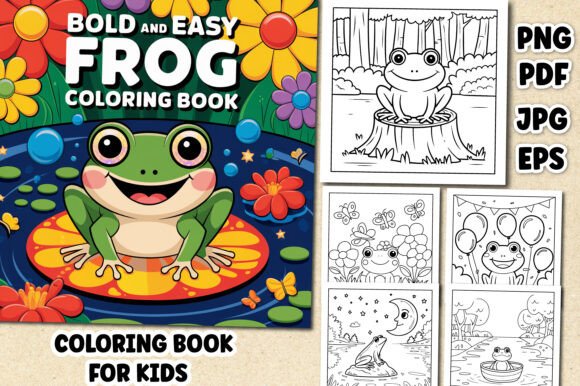 Bold and Easy Frog Coloring Book for Kid: A Design Asset Review