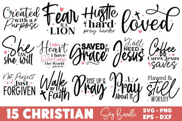 Christian Quotes SVG Bundle: Faith-Inspired Design Assets