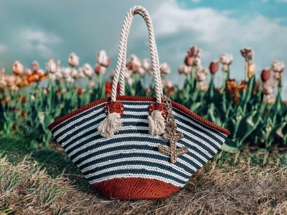 Crochet Pattern Striped Tote PDF, Video: A Designer's Craft
