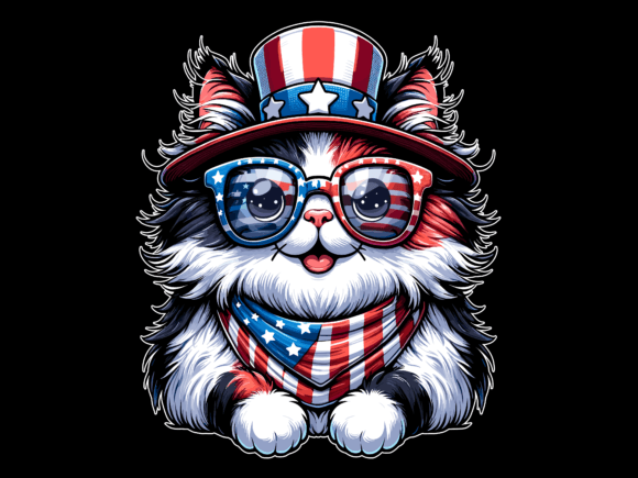 Festive Feline Flair: Designing with a Cat 4th of July Vector