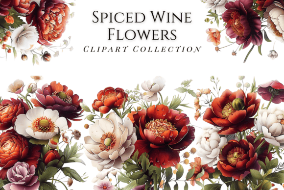 Infuse Warmth into Designs with Spiced Wine Flower Clipart