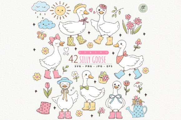 Spring Silly Goose Clipart: Adding Playful Charm to Your Projects